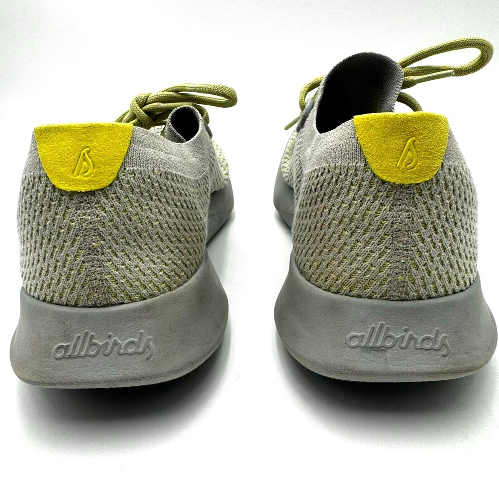 ALLBIRDS Women's size 10.5 Tree Dasher Gray Yellow Casual Running Shoes Sneakers - Picture 6 of 9